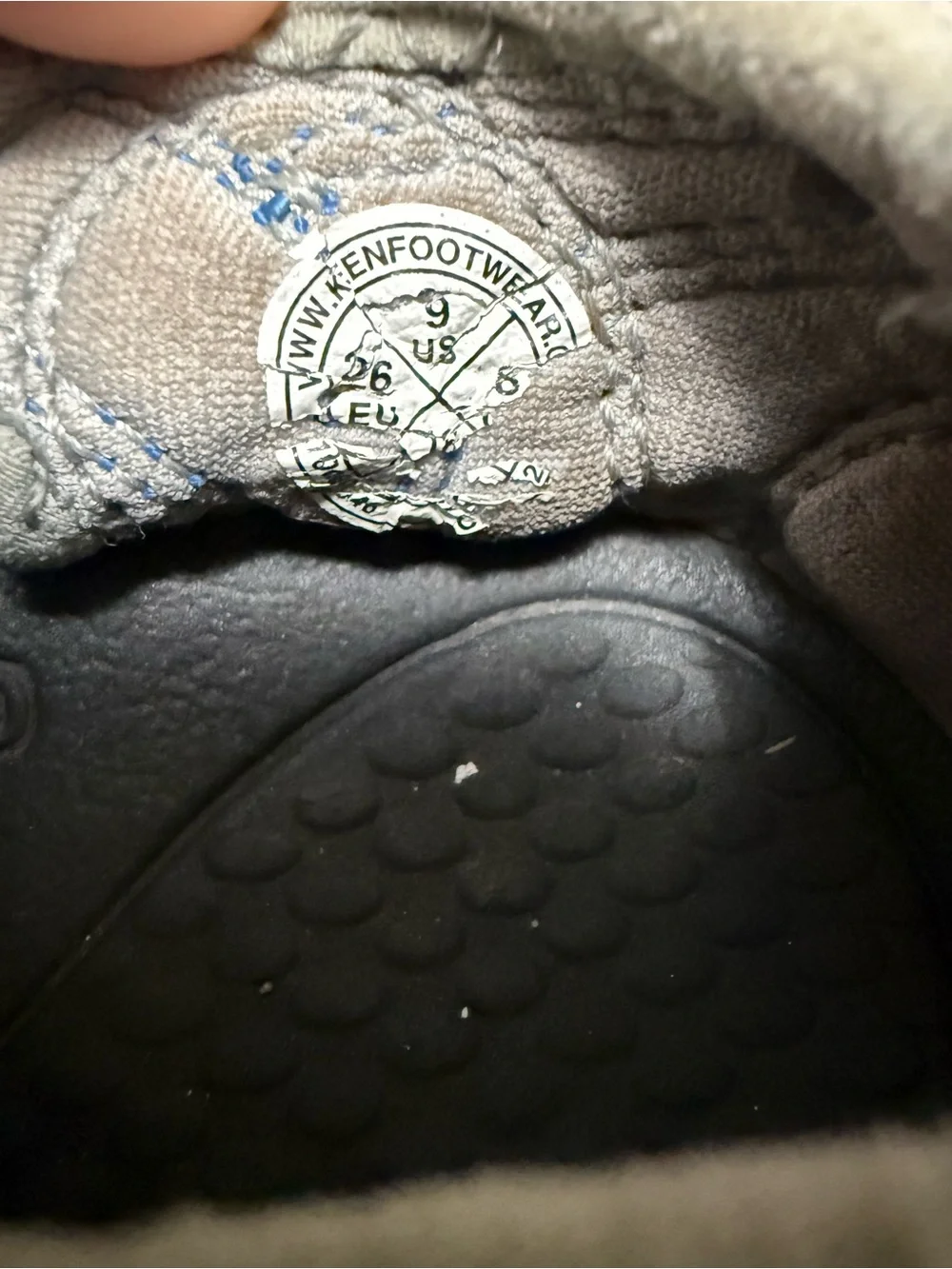 KEEN Kids Grey Sandals with Blue Accents